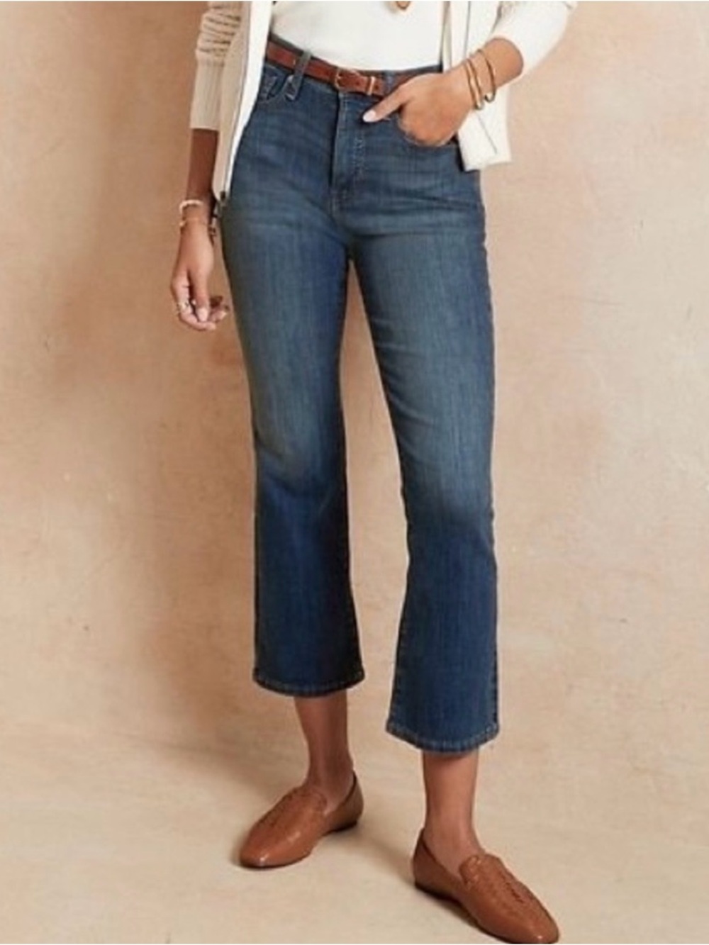BANANA REPUBLIC Medium Wash High-Rise Cropped Bootcut Jeans -Size 29 (8)